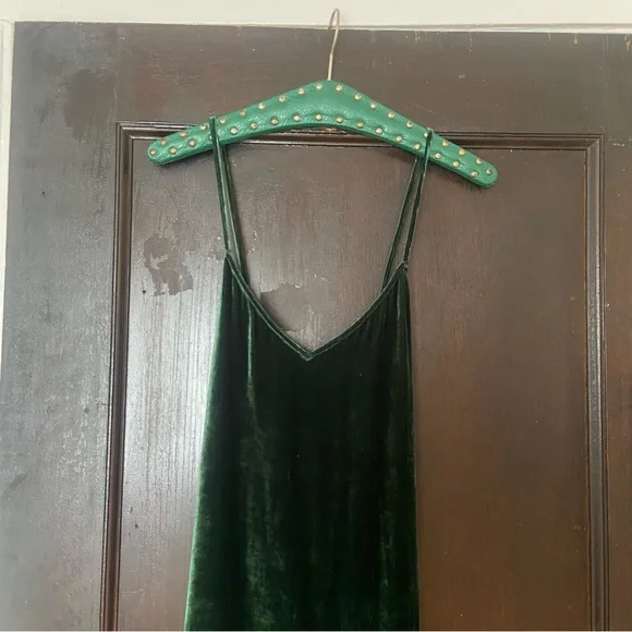 Reformation Dark Green Velvet Dress - Picture 3 of 8
